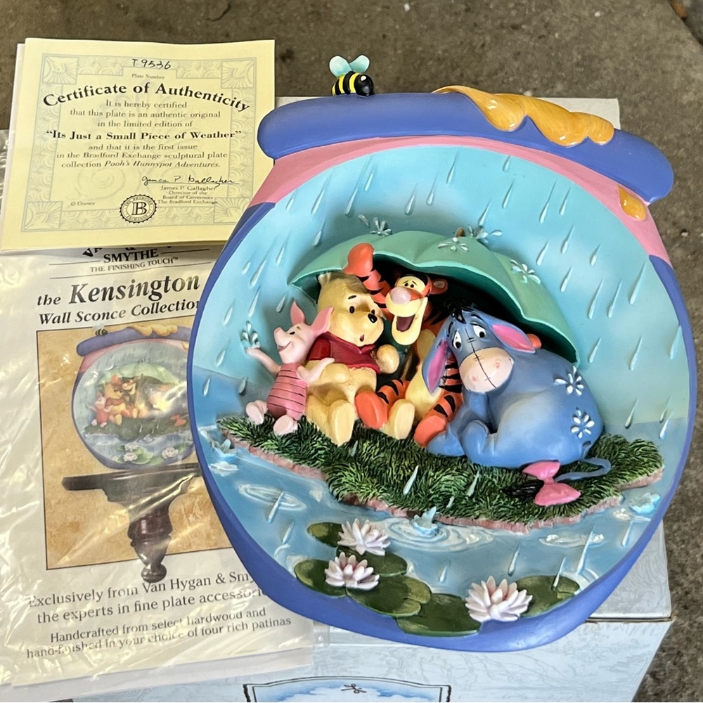 Bradford Exchange First Issue Disney Vibrant Winnie the Pooh Rainy Day